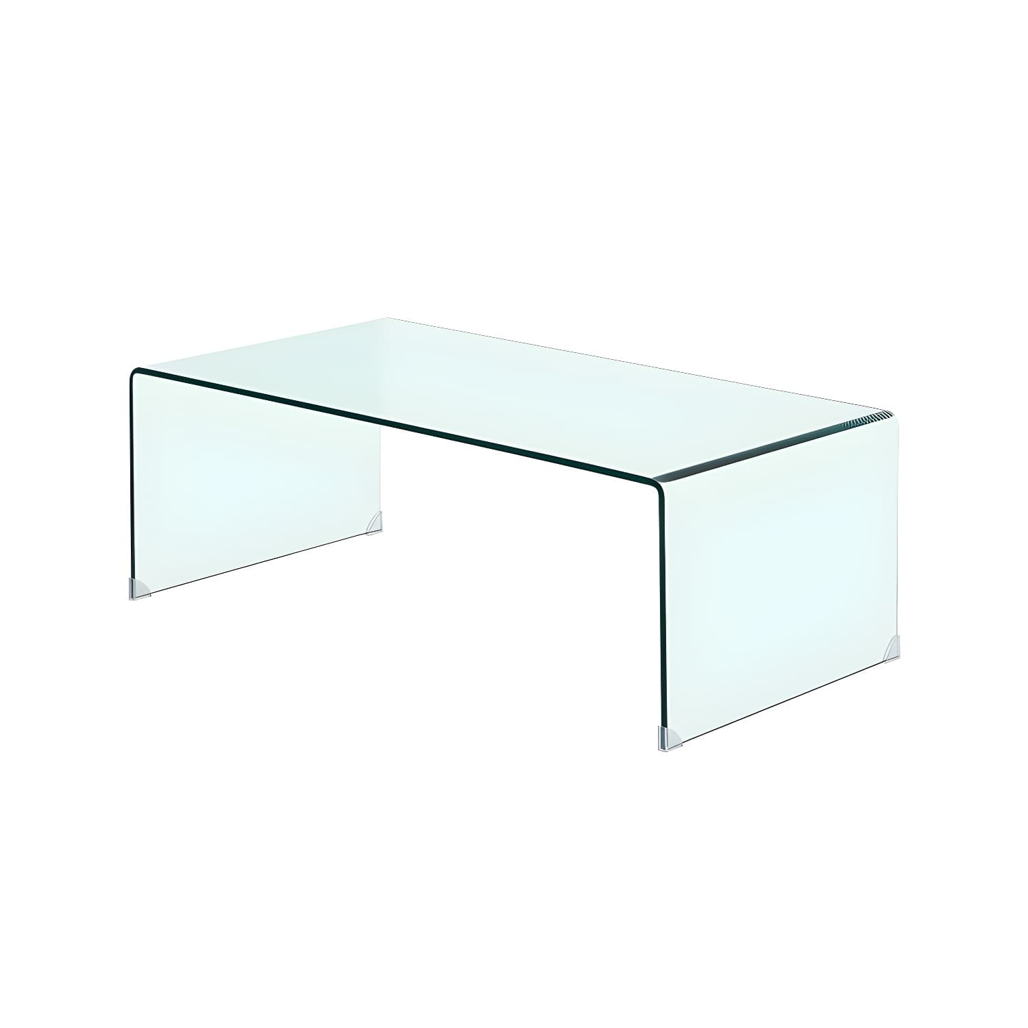Rectangular Glass Modern Coffee Table with Transparent Base for Home - image 7