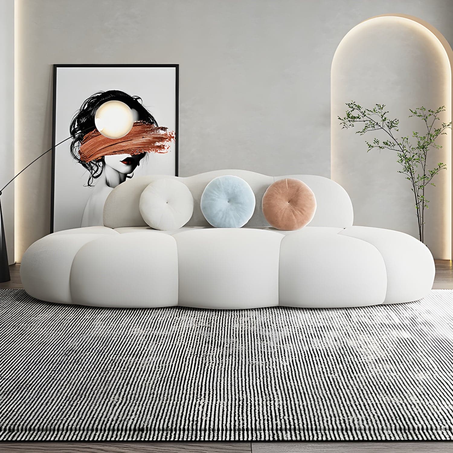 Contemporary Stationary Living Room Armless Standard Cushions Sofa - image 11