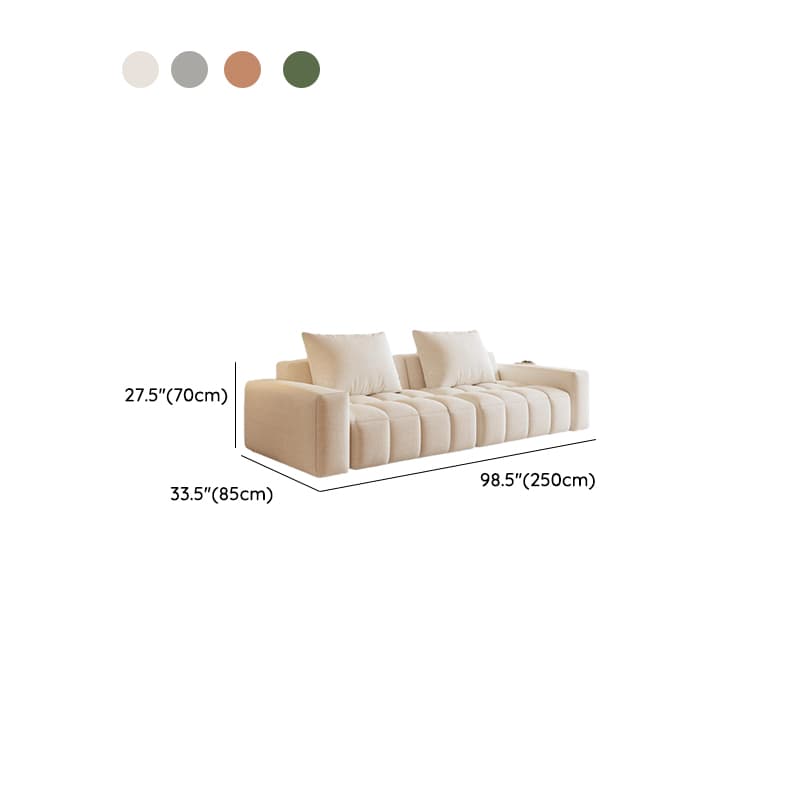 Contemporary Solid Color Tear Resistant Standard Sofa in Light Gray/Light Green/Ivory with Seating Capacity for 4/5 and 2 Pillows - image 13