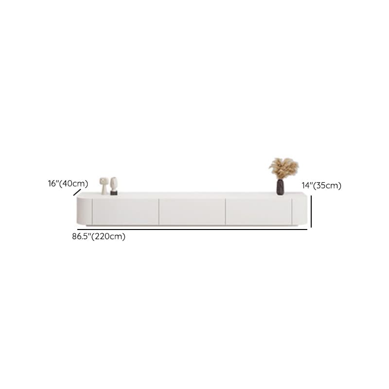 Modern White Long Over 67 inches TV Stand Featuring Without Legs Design and Self-Close Drawer Glides - image 13