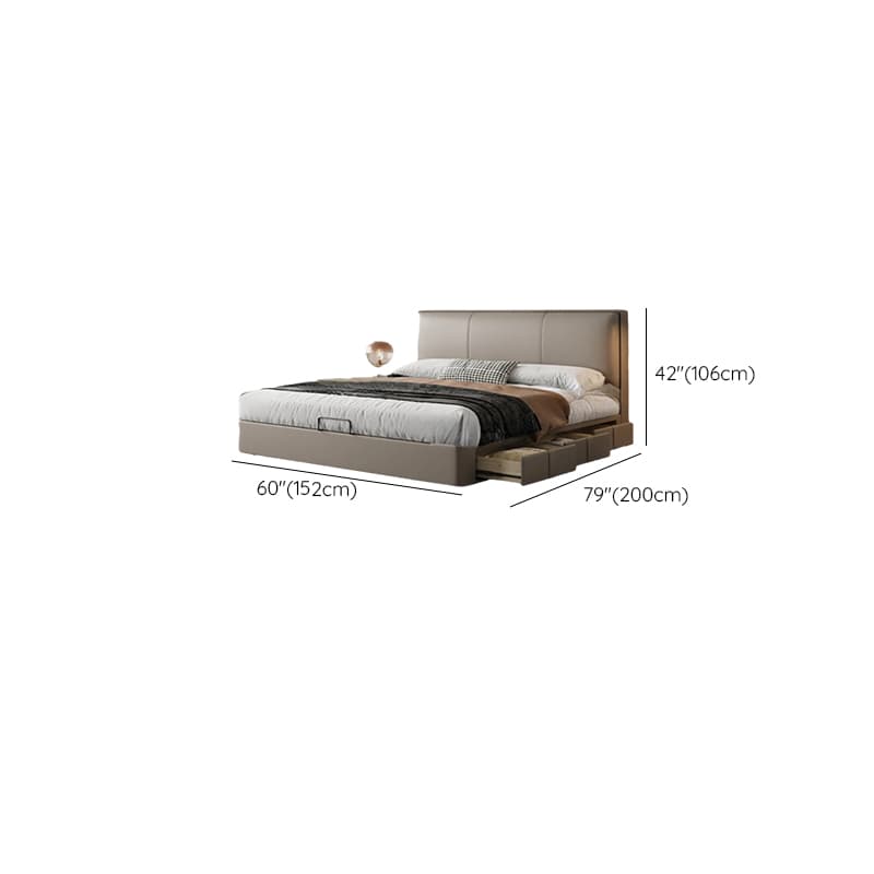 Grey Solid Color Storage Included/Panel Bed for Bedroom - image 7