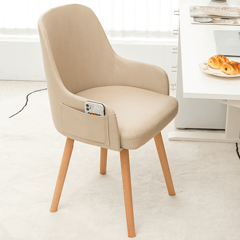 Rotatable/Non-Rotatable Steady Outlined Upholstered Arm Chair for Dinette with Solid Back and Foot Pads in a Modish Style - image 5