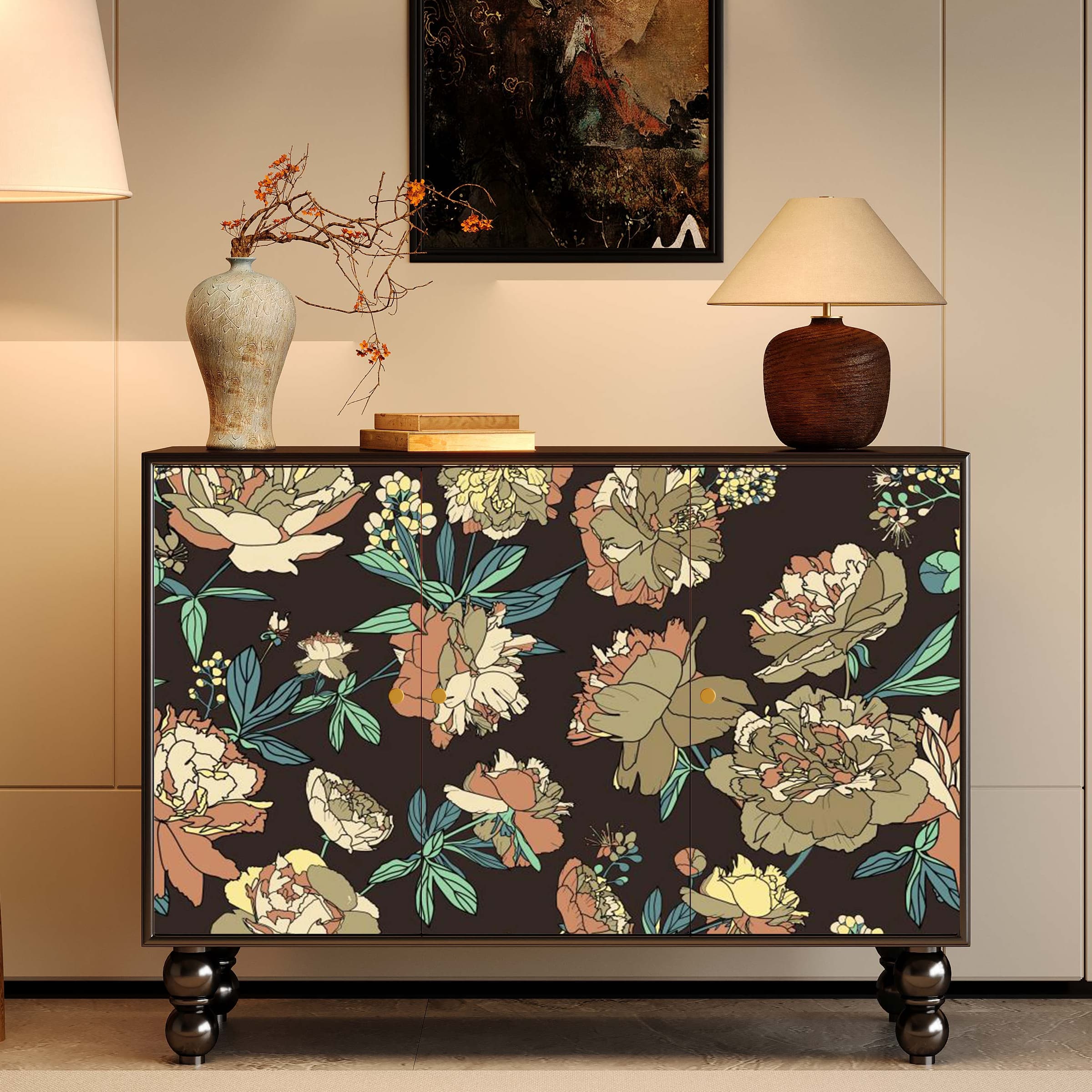 Classicist Narrow Timber Sideboard with Hutch, 3 Shelves, 3 Doors and Larder - image 3