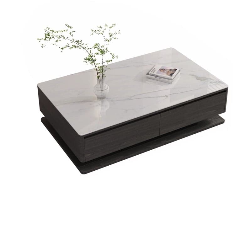 Modern 17" H Rectangular Stone Coffee Table with Four Drawers for Home - image 4