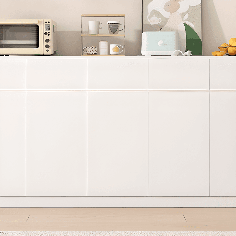 Modish Rectangle Timber Chalk Accent Cabinet with Cupboard & Storage Drawer - image 4
