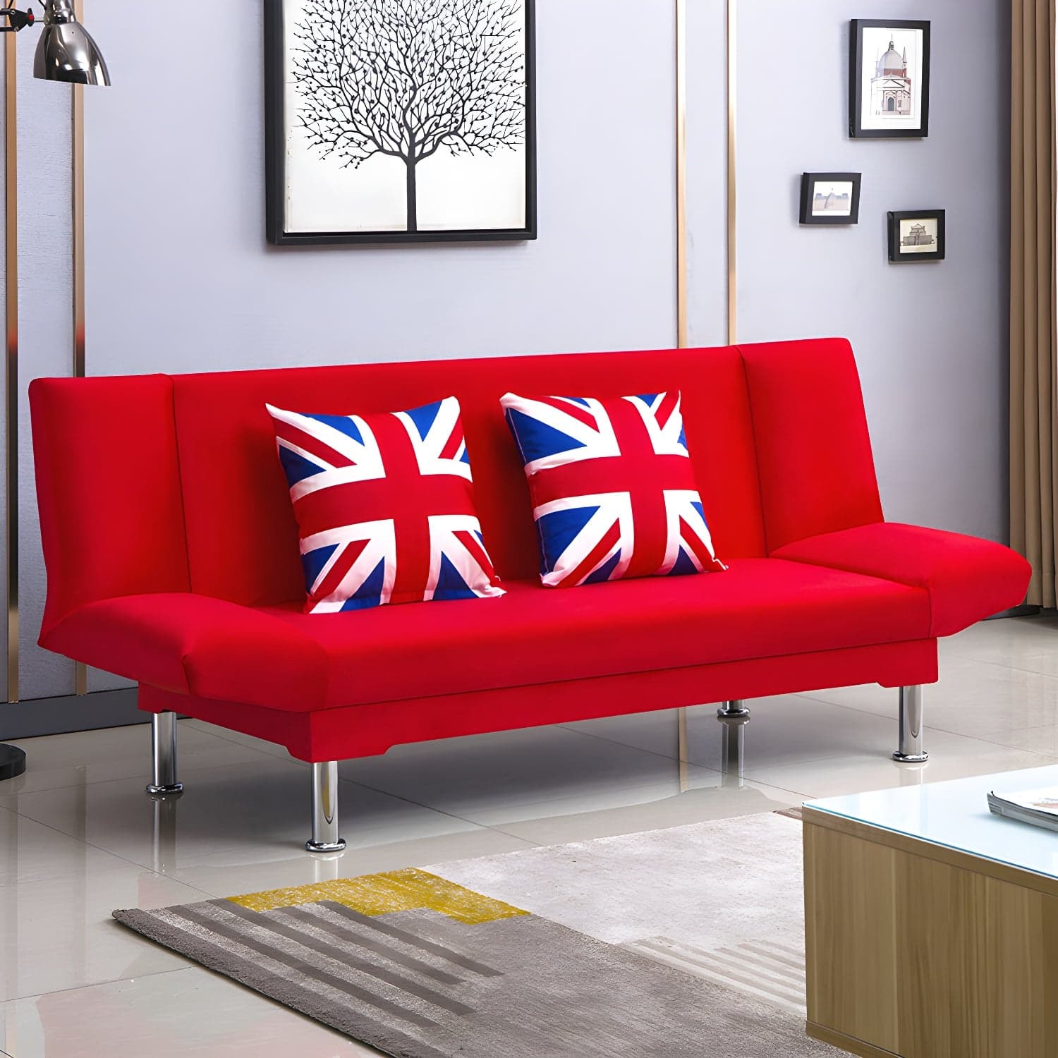 Silver Transitional Modern Tight Back Sofa Bed 29.53"High Armless Sofa Bed - image 38