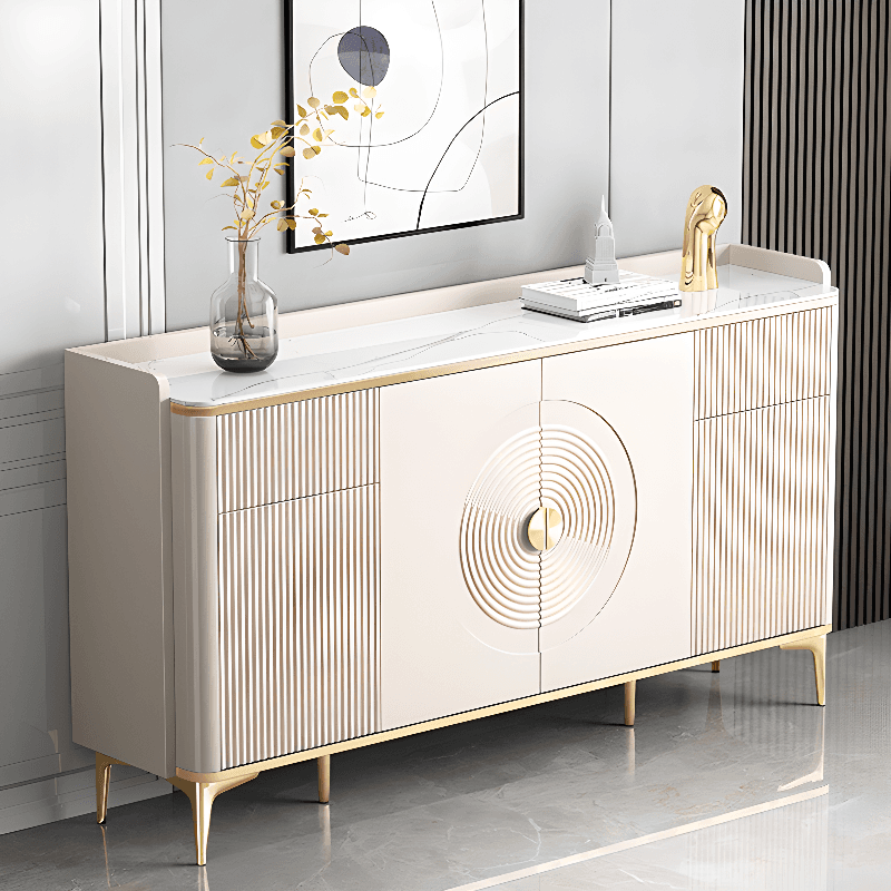 Glam Free Standing Utility Storage Cabinet for Parlor with Sintered Stone Countertop - image 3