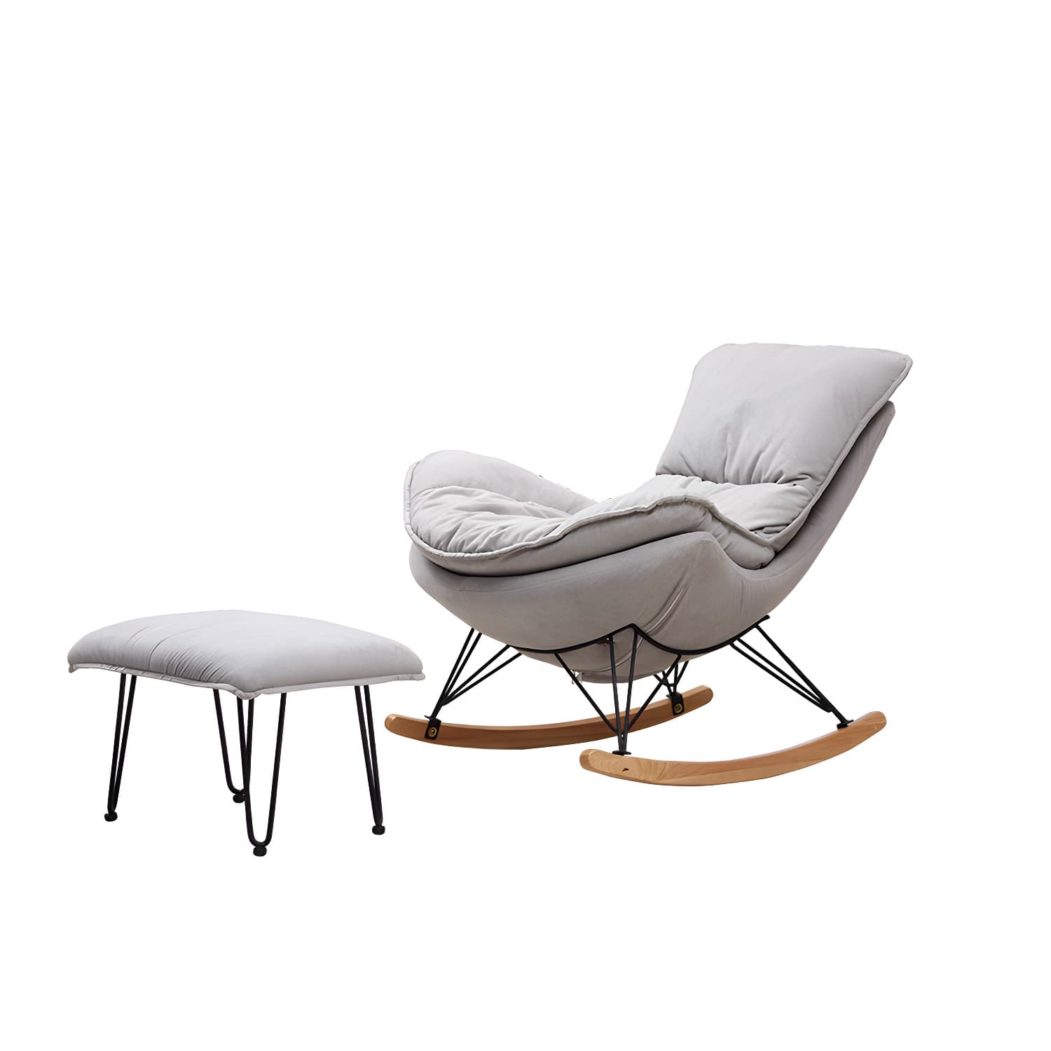 Modern Style Rocking Chair Indoor Mother Feeding Sofa Rocking Chair with Ottoman - image 3