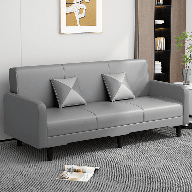 Convertible Sofa in Gray/Cerulean/Off-White with Armrest and 3 Pillows - image 18