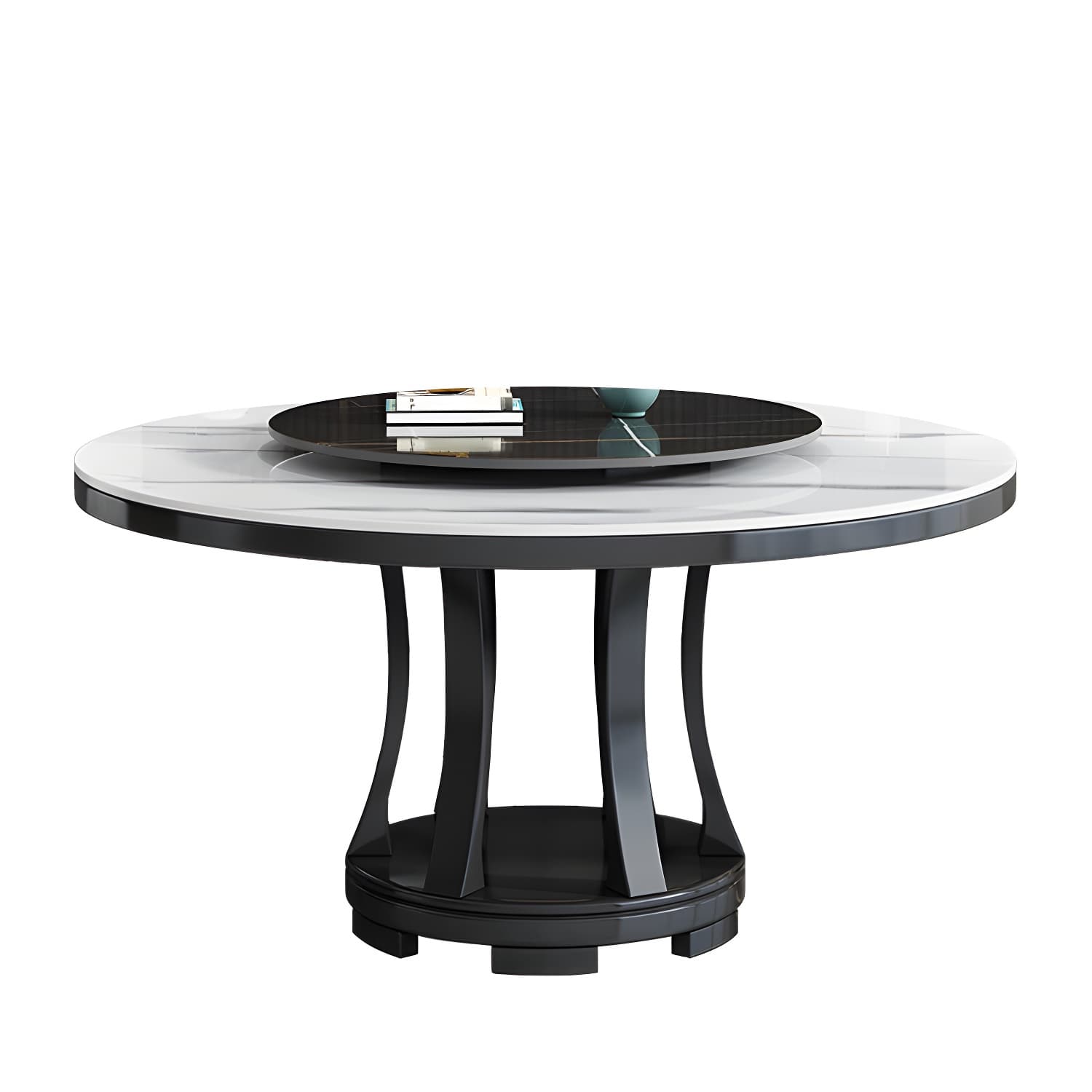 Modern Rubberwood Home Table Round Pedestal Convertible Dining Table - image 6