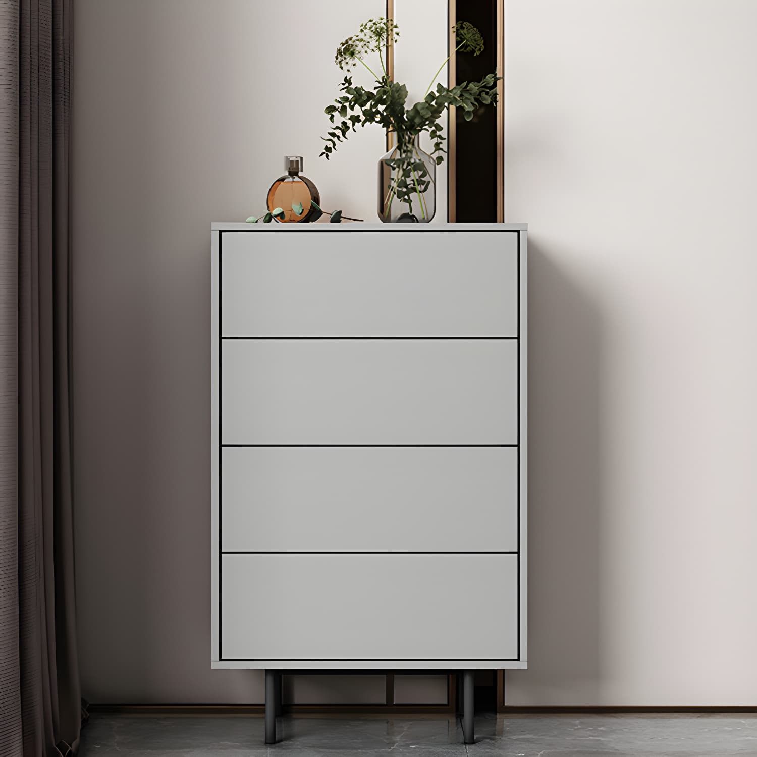 9.37"/47.24" Tall Wooden Chest, Rectangle Accent Chest with Drawers - image 5