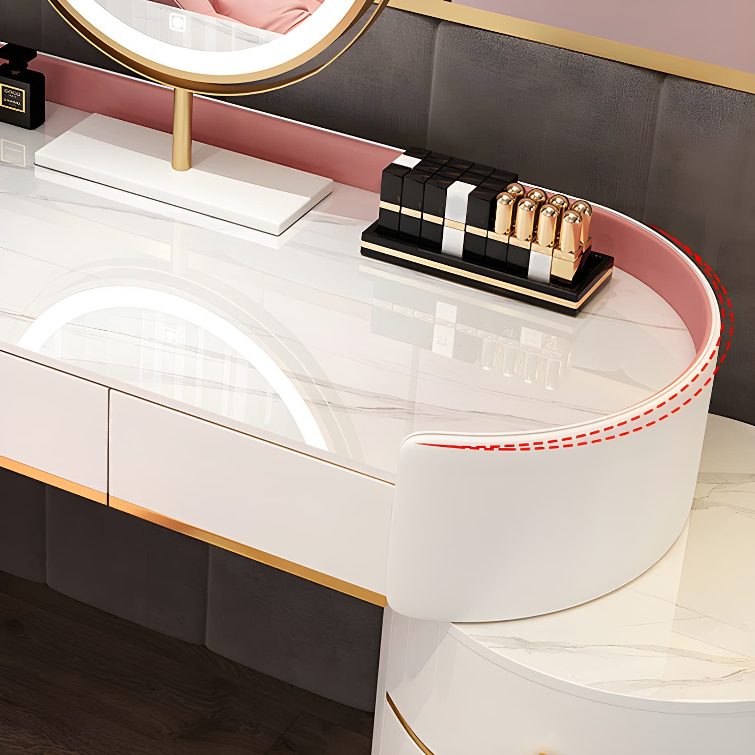 Glam Dressing Table Storage Box with Makeup with Drawers for Bedroom - image 12