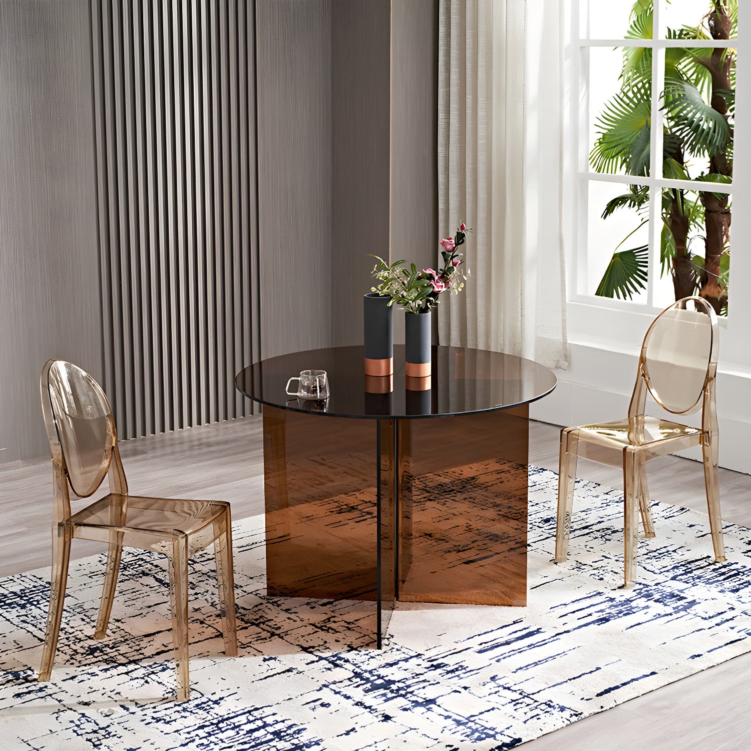 Modern Style Dinner Room Table Glass Dining Table for Home Use - image 3