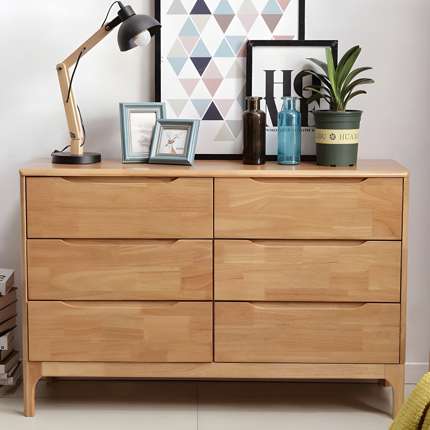 Rectangular Rubberwood Chest Mid-Century Modern Accent Chest - image 11