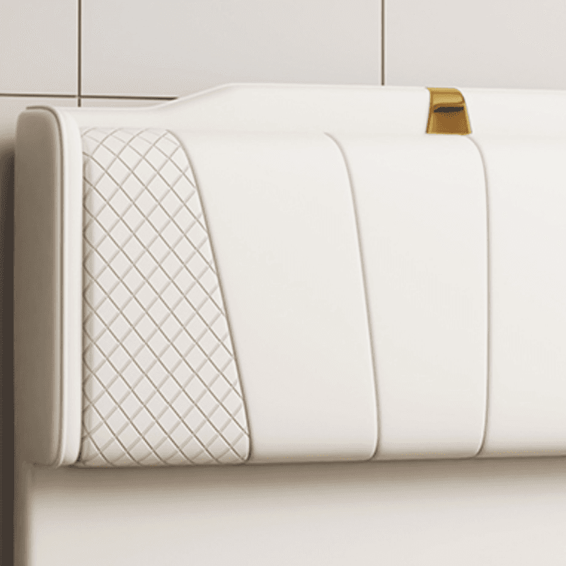 Trendy Panel Headboard in Natural Wood with No Distressing, Scooped Shape for Queen/Full Bed, Sponge Upholstery Fill, Standard Height - image 12