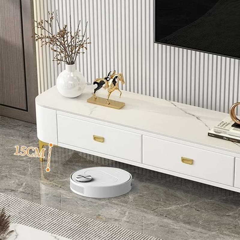 Modern Glass TV Stand with Low Height, 3 Drawers, Legs, and Easy Partial Assembly - image 10
