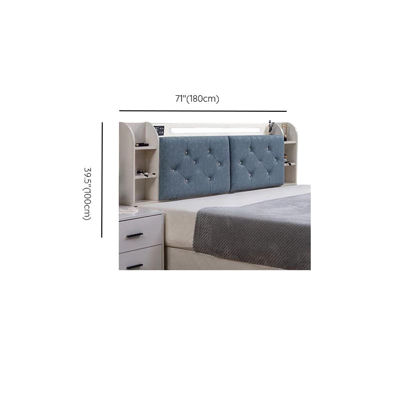 Simple Free-standing Standard King(76"W x 80"L)/Queen(60"W x 80"L)/Full(54"W x 75"L) Panel No Distressing with Shelves Included and Illumination Light in Timber - image 13