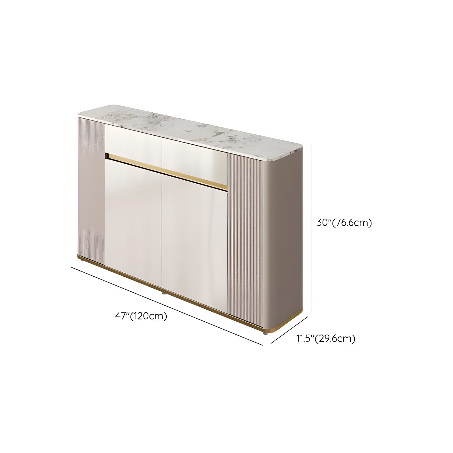 Glam Style Stone Top Sideboard Engineered Wood Side Board for Living Room - image 23