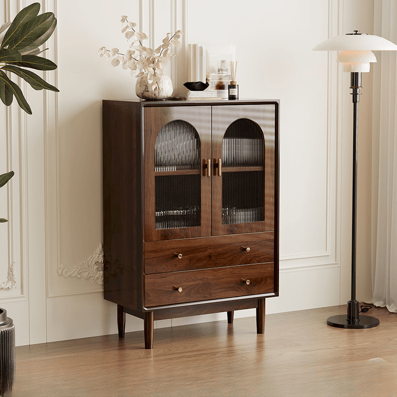 Independent Composite Wood Utility Storage Cabinet with Cabinet, Glass Door, Flexible Shelf, and Cabinet Knobs in Cocoa - image 7