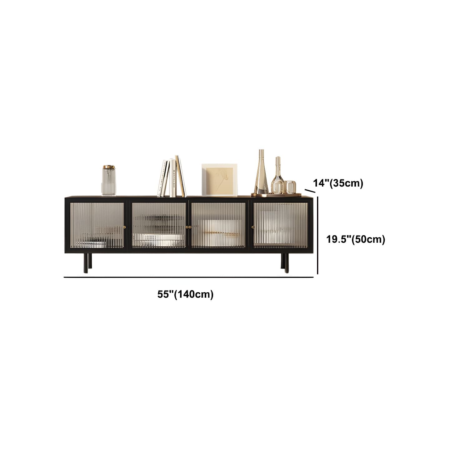 Industrial Enclosed TV Cabinet Home Metal TV Stand with Splayed Legs - image 11