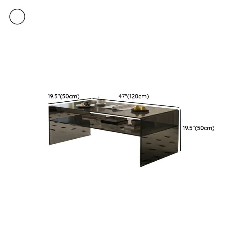 Rectangular Glass Modern Coffee Table with Transparent Top and Sleek Glass Base - image 23