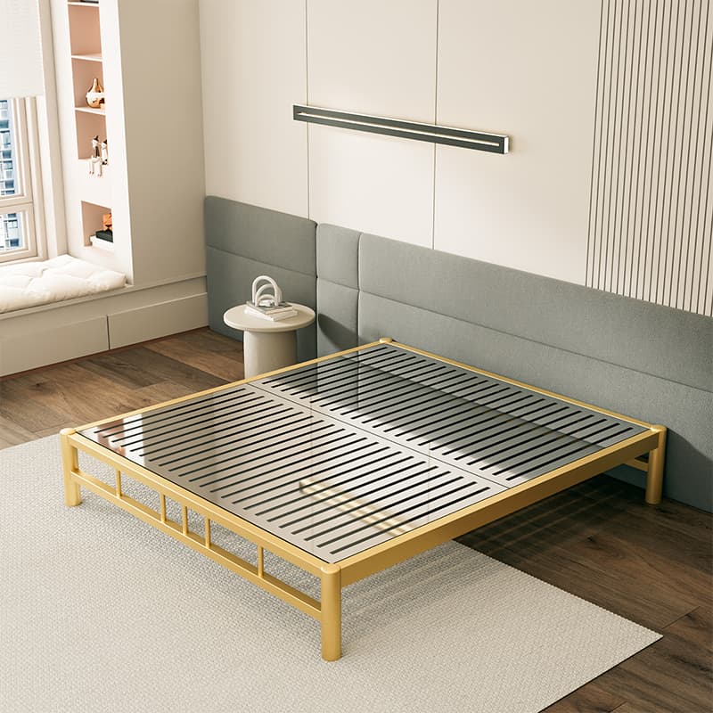 Solid Color Stainless Steel Platform Bed for Bedroom