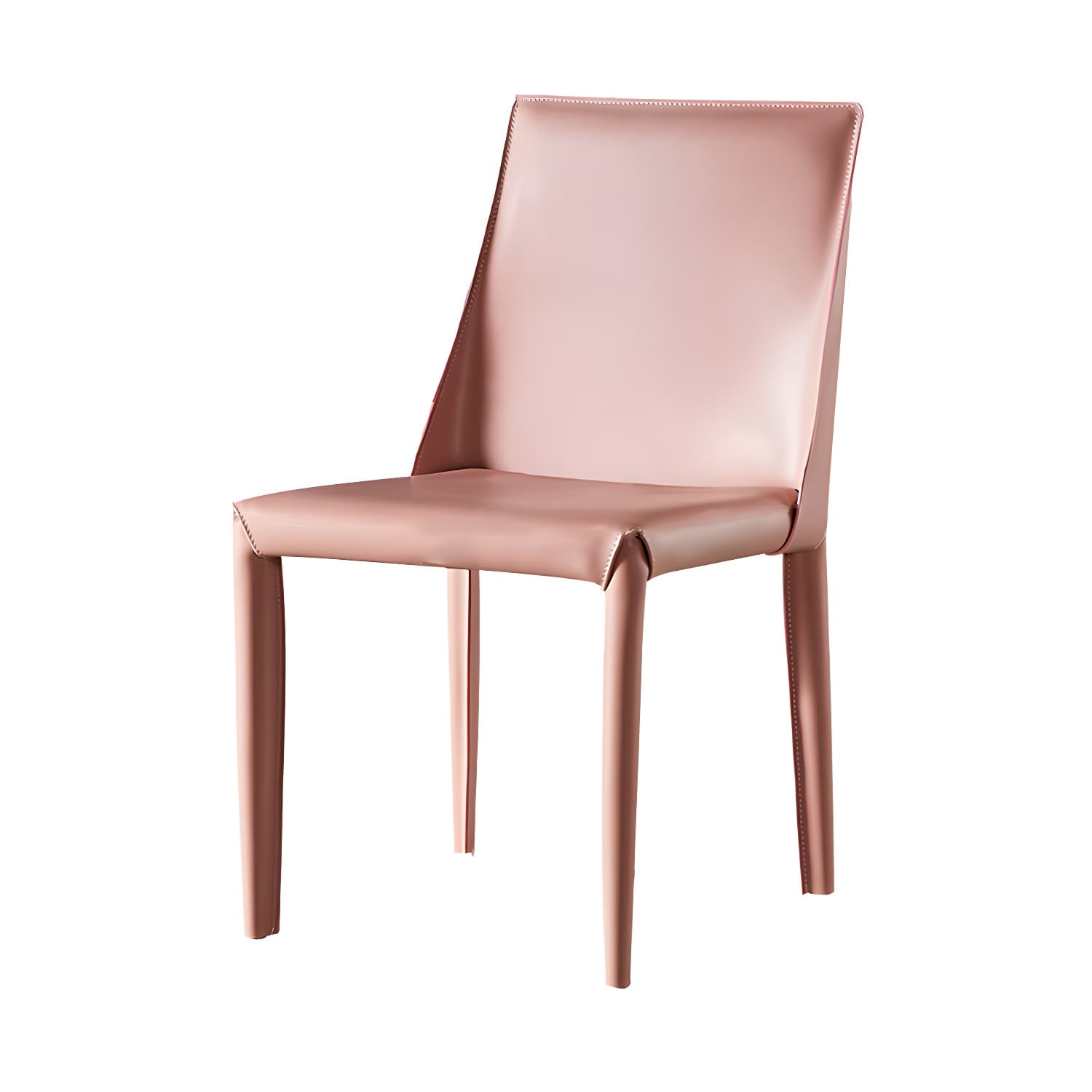 Designer Style Restaurant Saddle Leather Side Chair Matte Finish Parsons Dining Chair - image 15
