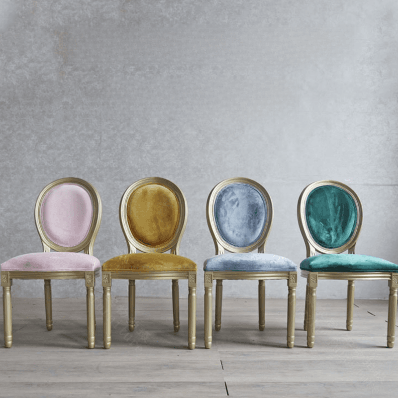 Golden Legged King Louis Back Armless Chair for Dining Room, Outlined Frame with Foot Pads, Steady and Stable - image 16