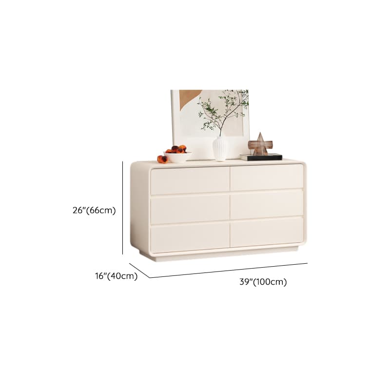 Chalk Minimalist Hardwood Console Dresser with 6 Drawers, Horizontal Orientation - image 16