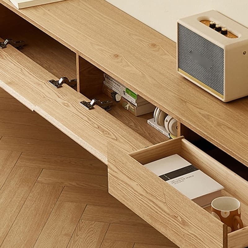 Contemporary Floating Wood TV Stand with 2-Drawer/4 Drawers and 2 Cabinets/1-Cabinet - image 19