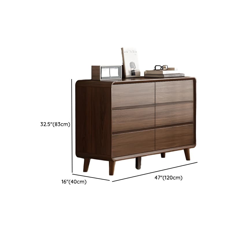 Cocoa Retro Rubberwood Console Dresser/Semainier with 6/9/5 Drawers, Horizontal/Vertical for Sleeping Quarters - image 12