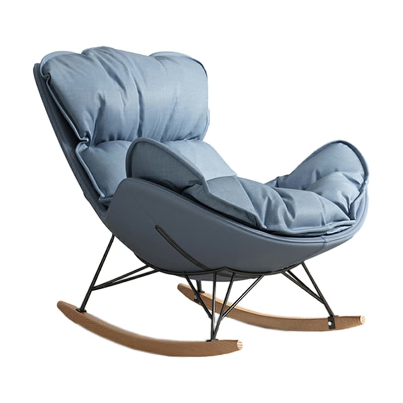 Comfortable Upholstered Rocking Chair with Natural Wood Legs - Perfect for Stylish Home Decor - image 11