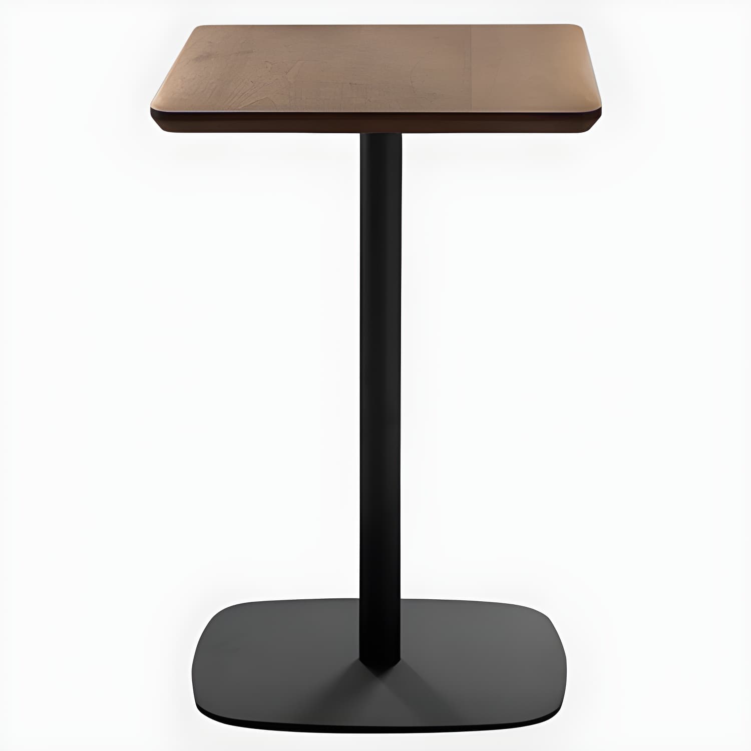 Metal Industrial Square Dining Table Solid Wood Top Table with Pedestal Base - image 3