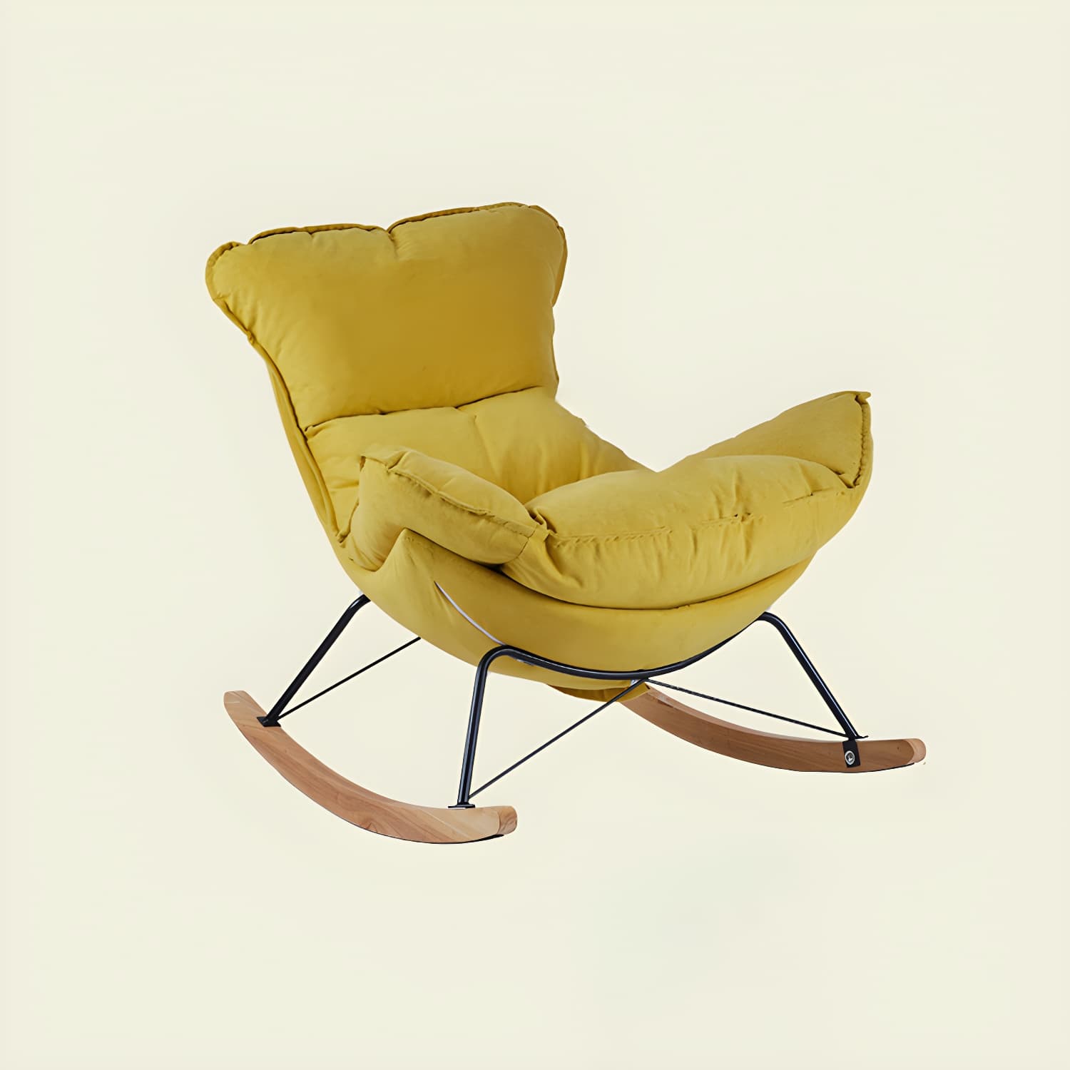 High Back Rocking Chair Ergonomic with Padded Seat Rocker Chair with Ottoman