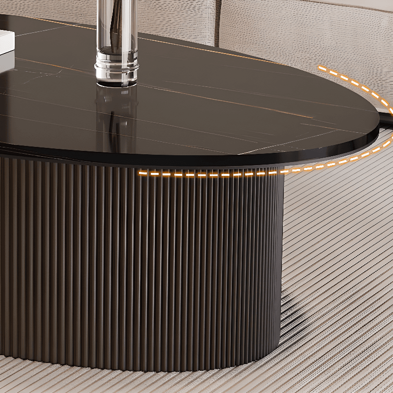 Single Stone Oblong Accent Table with 1 Tier Plinth Base for Foyer - image 7