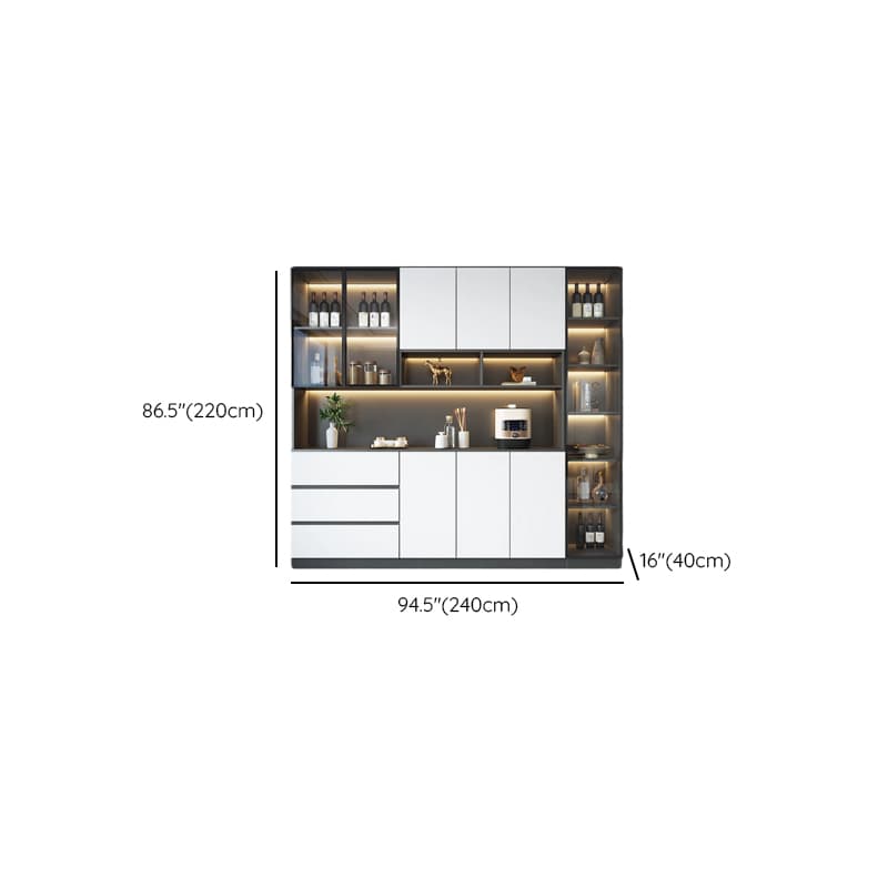 Standard/Wide Chalk 3 Drawers Closet 2 Shelves/1 Shelf Glass Doors Functional Storage Cabinet Sideboard - image 22