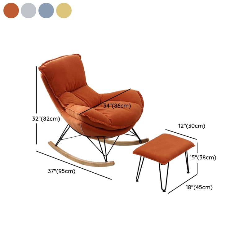 Modern Water Proof Cerulean/Dove Grey/Olive Green Upholstered Living Room Rocking Chair with Upholstered Footstool - image 18