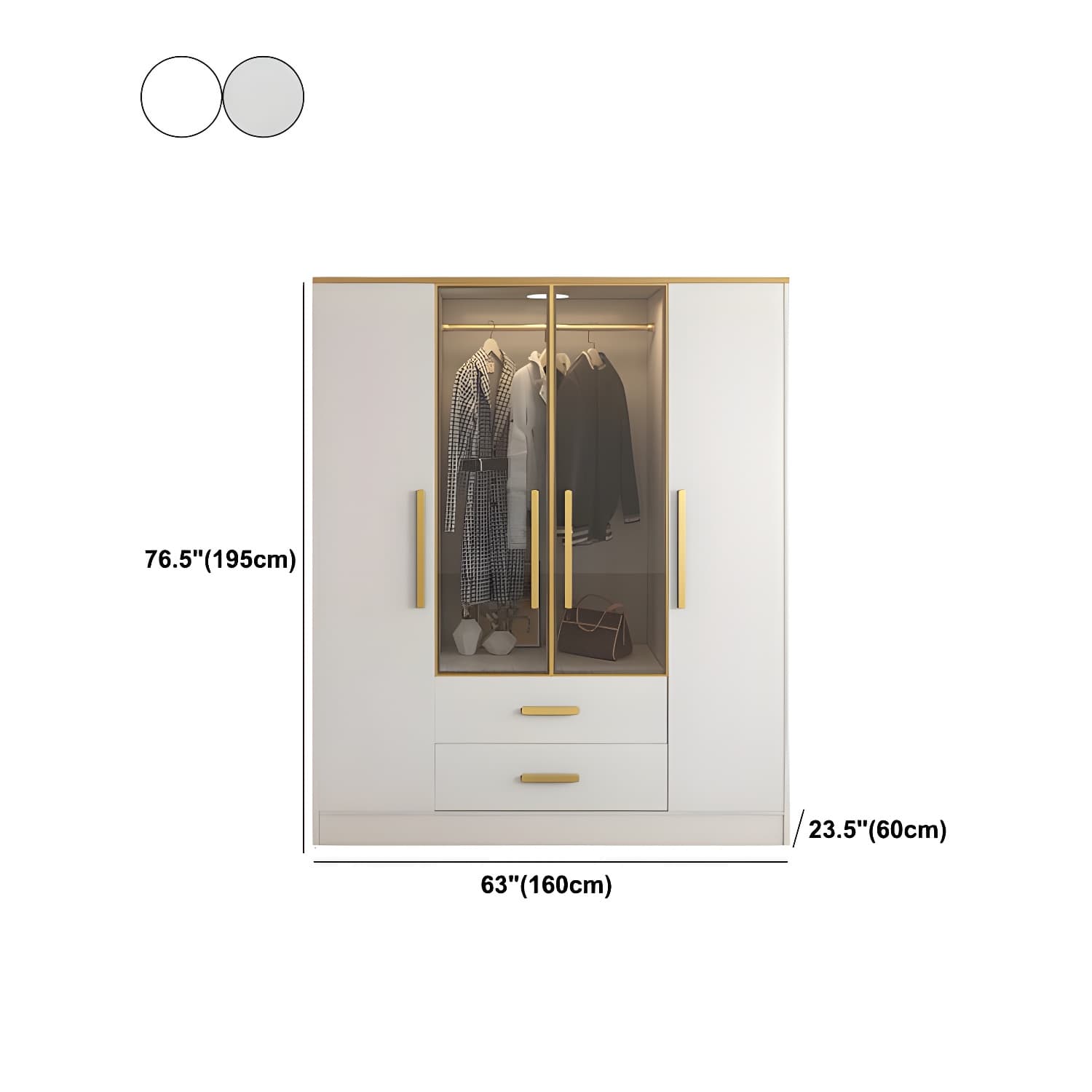 Contemporary Style Wardrobe Wooden Wardrobe Closet with Drawer - image 23