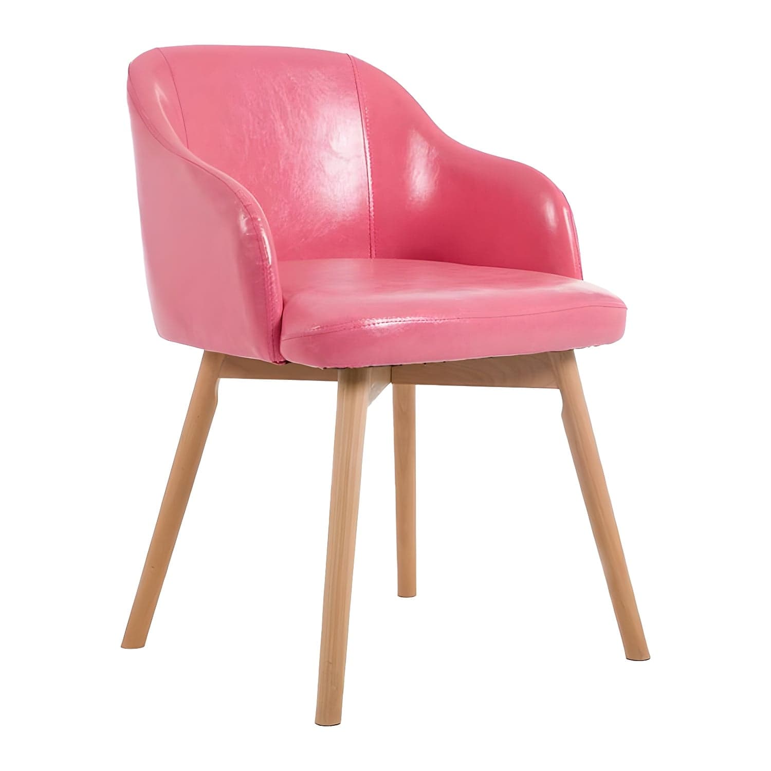 Scandinavian Beech Solid Back Arm Chair Fabric Dining Chair with Natural Legs - image 13