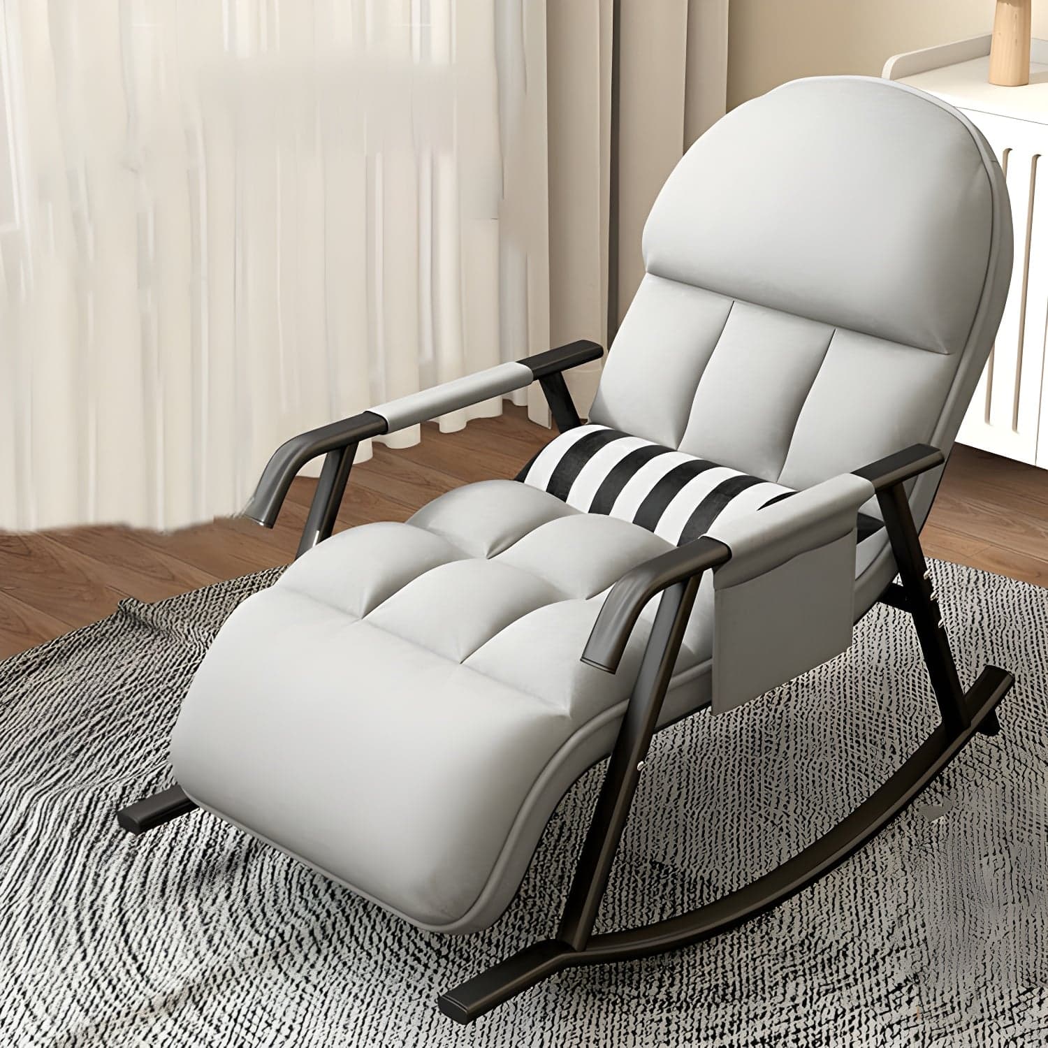 Elegant Modern Upholstered Rocking Chair - Stylish Home Decor with Fun Freshness - image 5