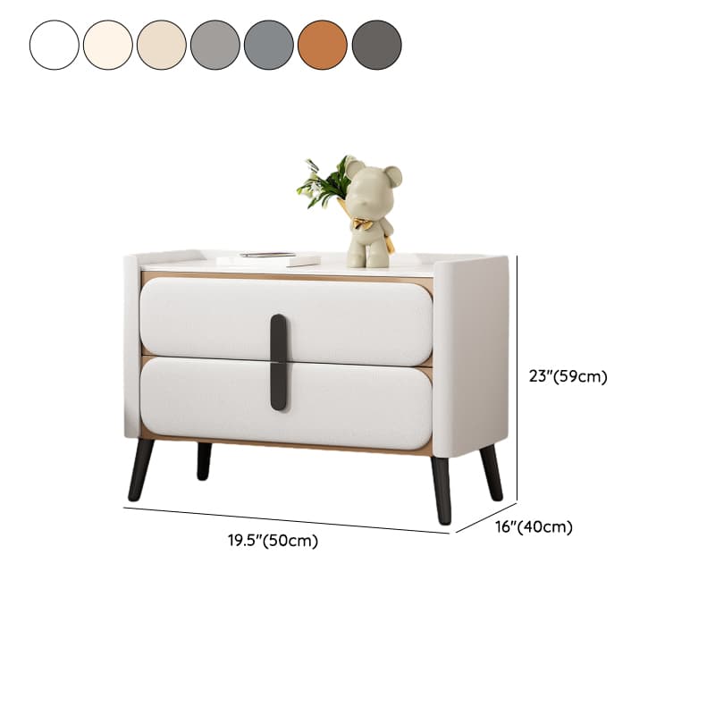 Simplistic Nightstand With Drawer Storage, 2 Drawers, Sintered Stone Countertop, and Leg - image 16
