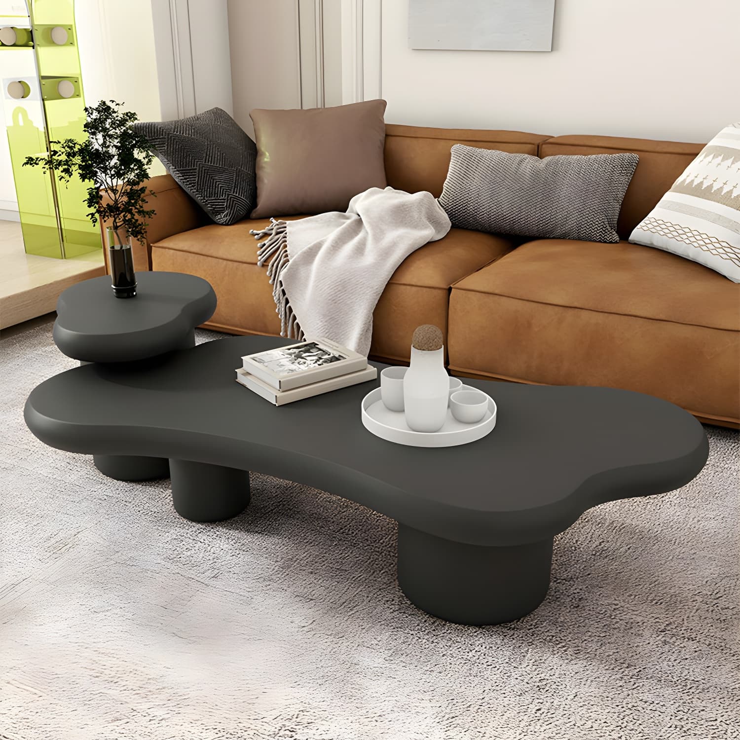 Cloud Shape Coffee Cocktail Table in Solid Wood Modern Style - image 13