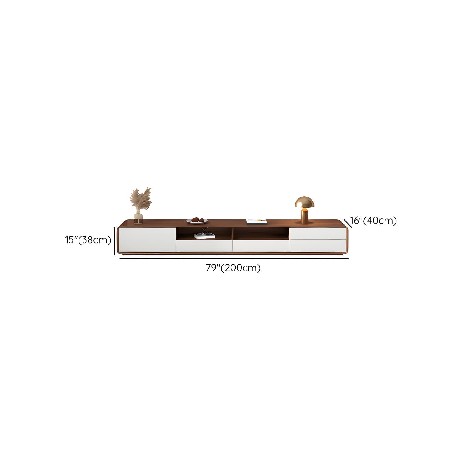 Wooden TV Media Console Scandinavian TV Stand Console with Drawers - image 16