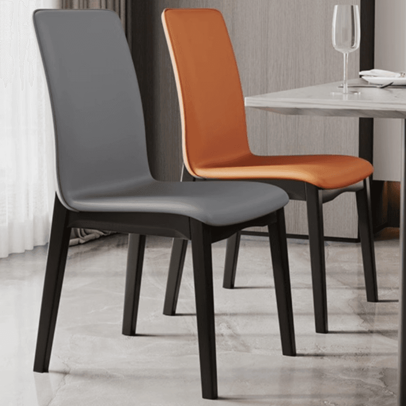 Modern Simple Style Armless Chair with Parsons Chair Back, Upholstered in Timber Legs - image 6