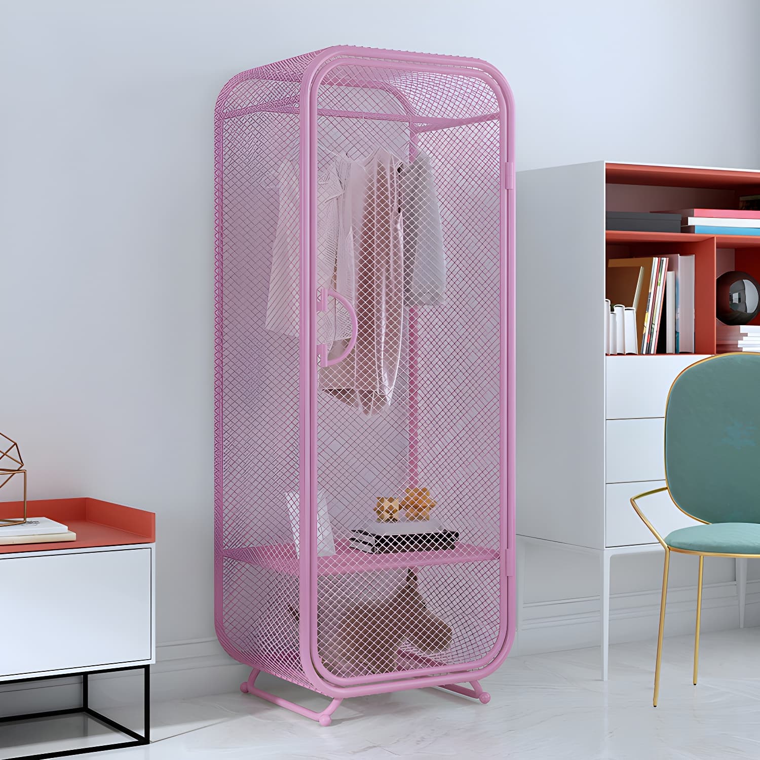 Contemporary Wardrobe Closet Metal Wardrobe Cabinet for Bedroom - image 9