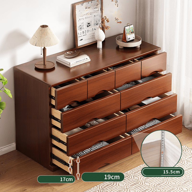 Trendy Natural Wood Double Dresser with 12/10/8 Drawers in Horizontal/Vertical Orientation - image 7