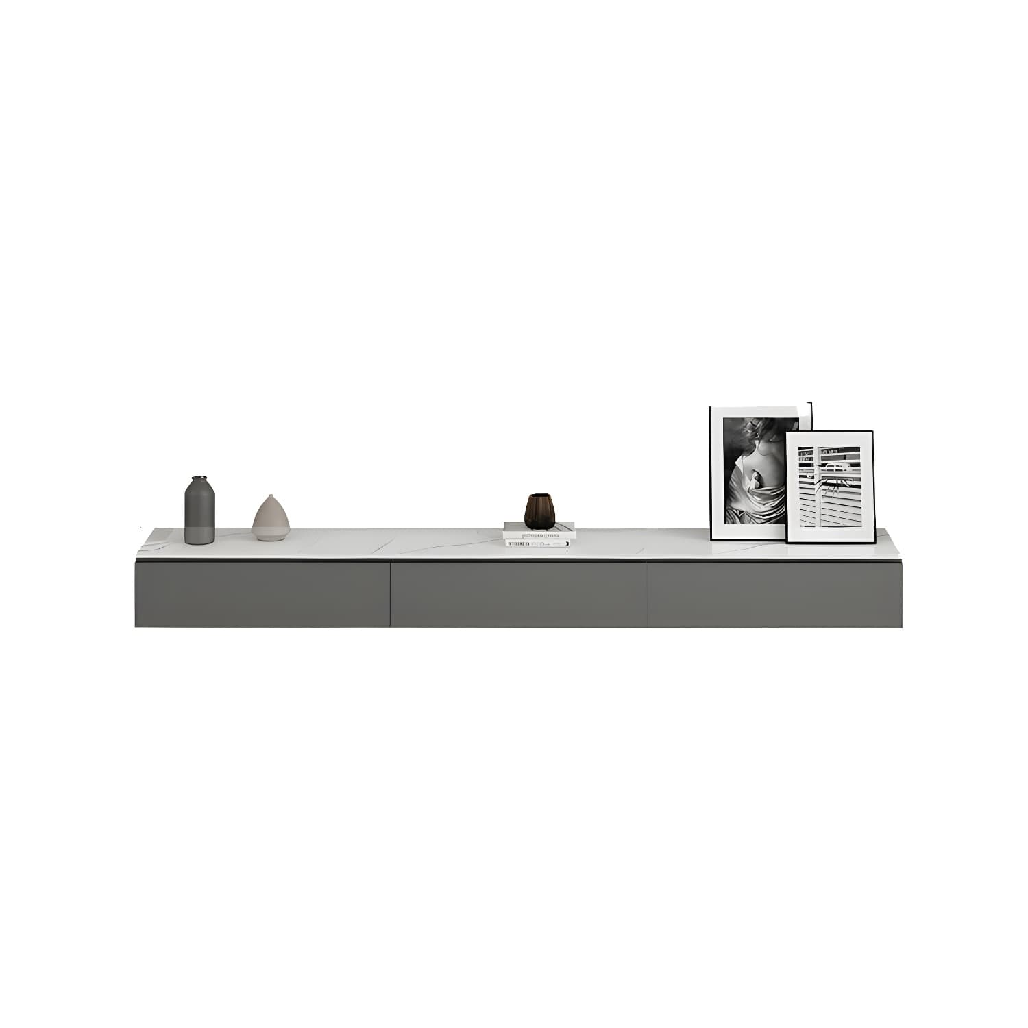 Modern Wall-mounted TV Stand Stone Enclosed Storage TV Cabinet with Drawers - image 5