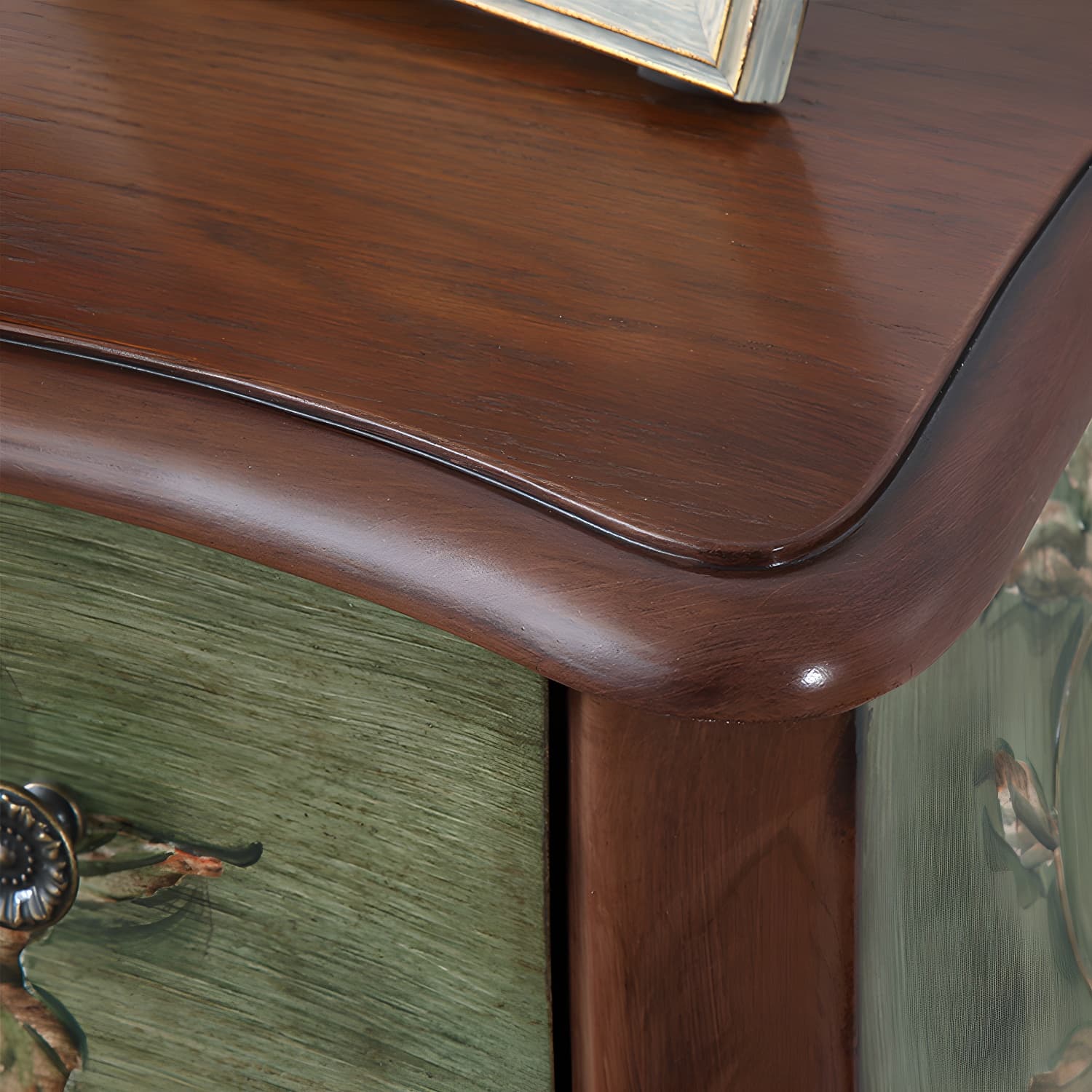 Mid-Century Modern Cabinet Fretwork Hand Painted Side Cabinet - image 9