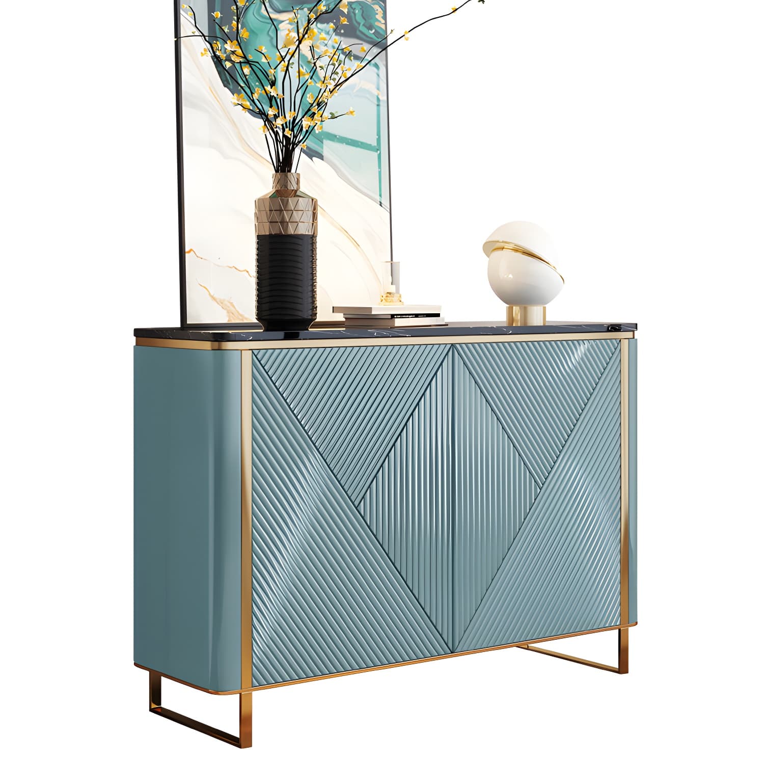 Modern & Contemporary Side Board Stone Credenza with Cabinets - image 10