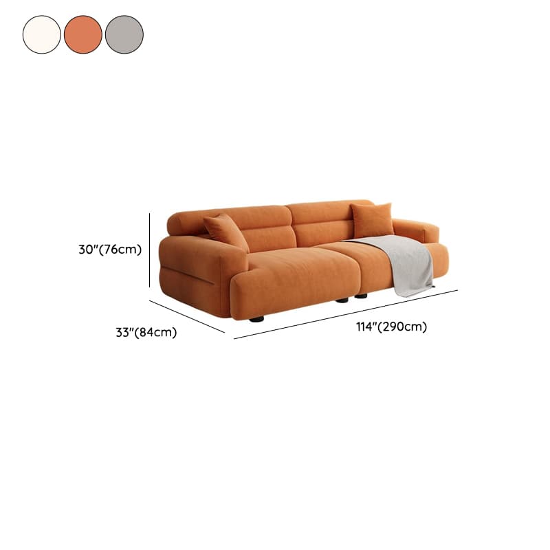 Modern Solid Color Tear Resistant Standard Sofa in Light Gray/White/Citrus Color with 4-seater/Seats 5/3-seater and 2 Pillows - image 15